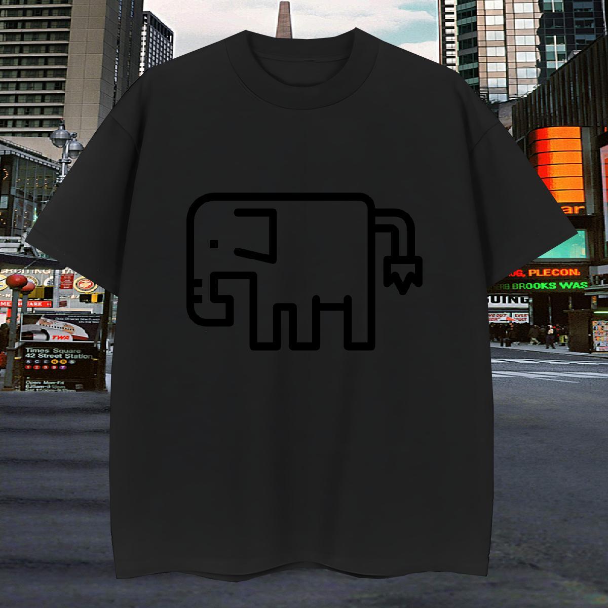 Men T Shirts 100% Cotton 230g Elephant Casual Beach Breathable Soft Skull Tshirt for Man Woman DIY Unisex Tops Shirt