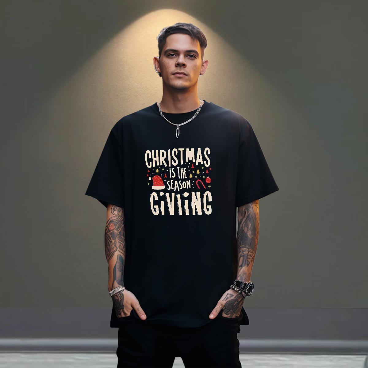 New T-Shirts 230g 100% Cotton Christmas Sports Casual Tops Crew Neck Breathable Cool Mens Tshirts Custom Printed