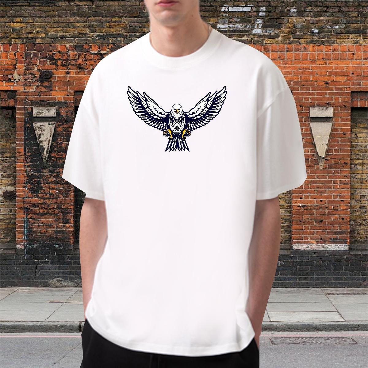 New T-Shirts for Men 230g Pure Cotton eagle Sport Polos Breathable Short Sleeve High Quality Tshirt for Man Woman Plus Size Custom