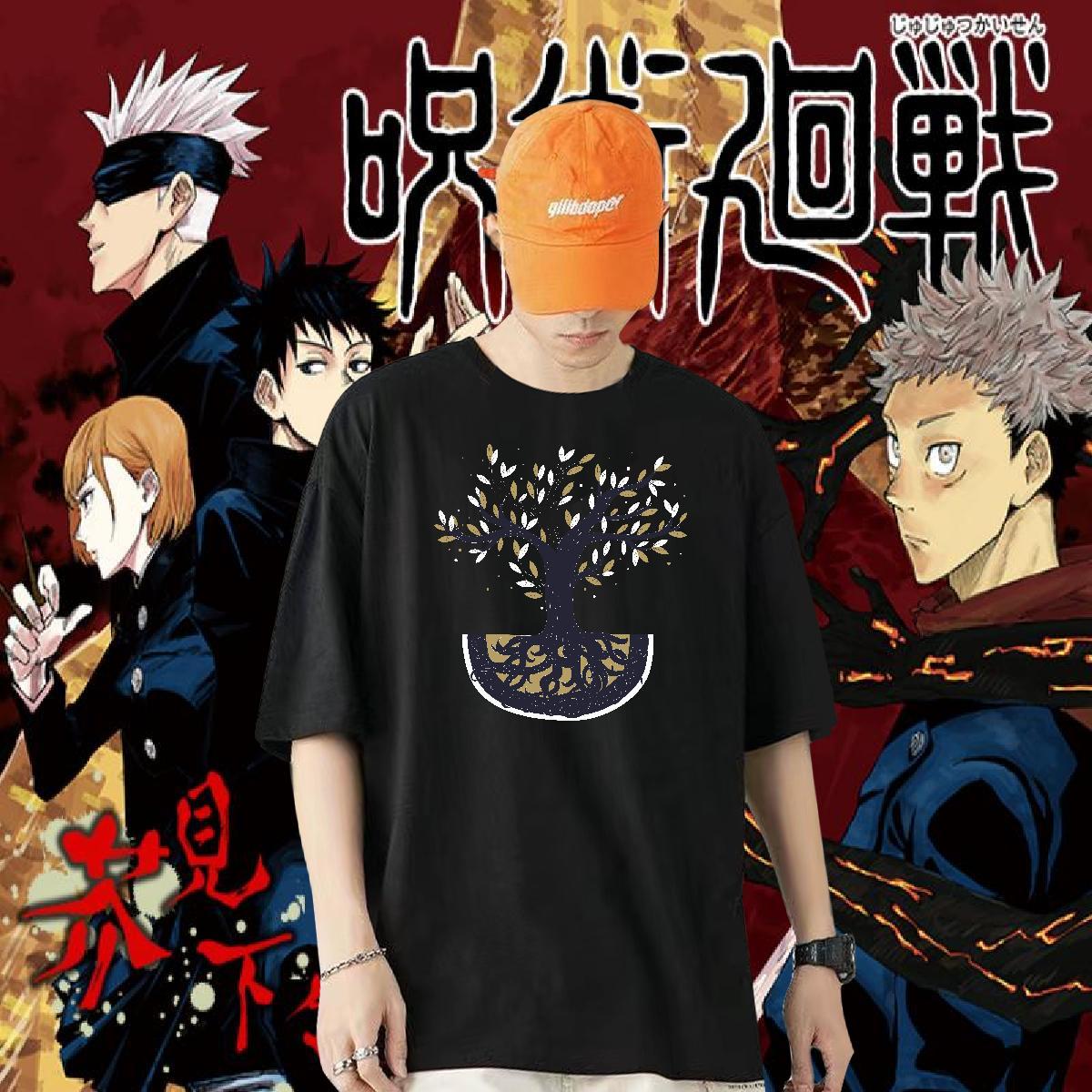 Designer Fashion T-Shirts for Men 230g 100% Cotton tree Sports Casual Clothes Round Neck Short Sleeve Loose Men Tees Anime