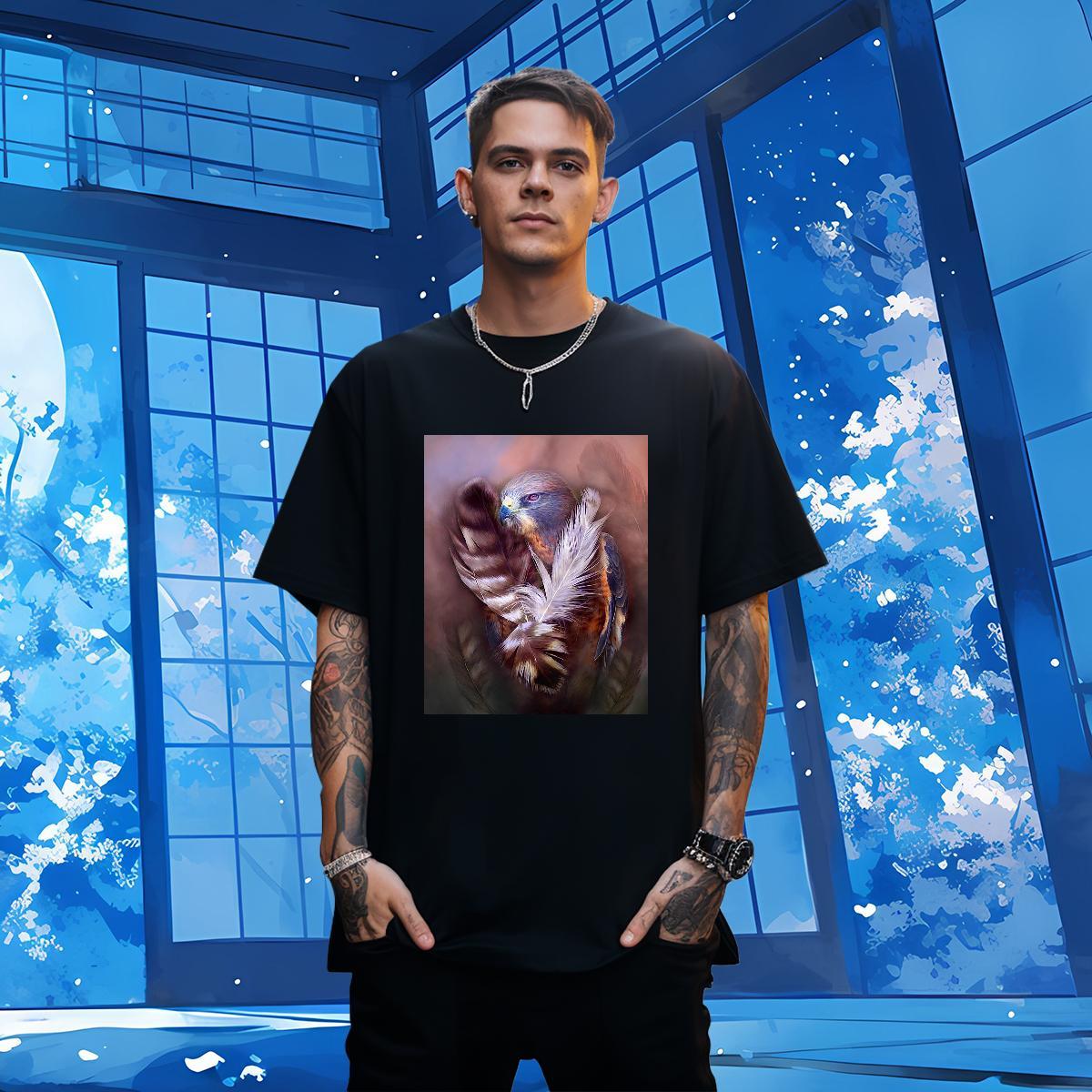Classic T shirt 230g 100% Cotton eagle Street Tops Breathable Short Sleeve Popular Tshirts Skull