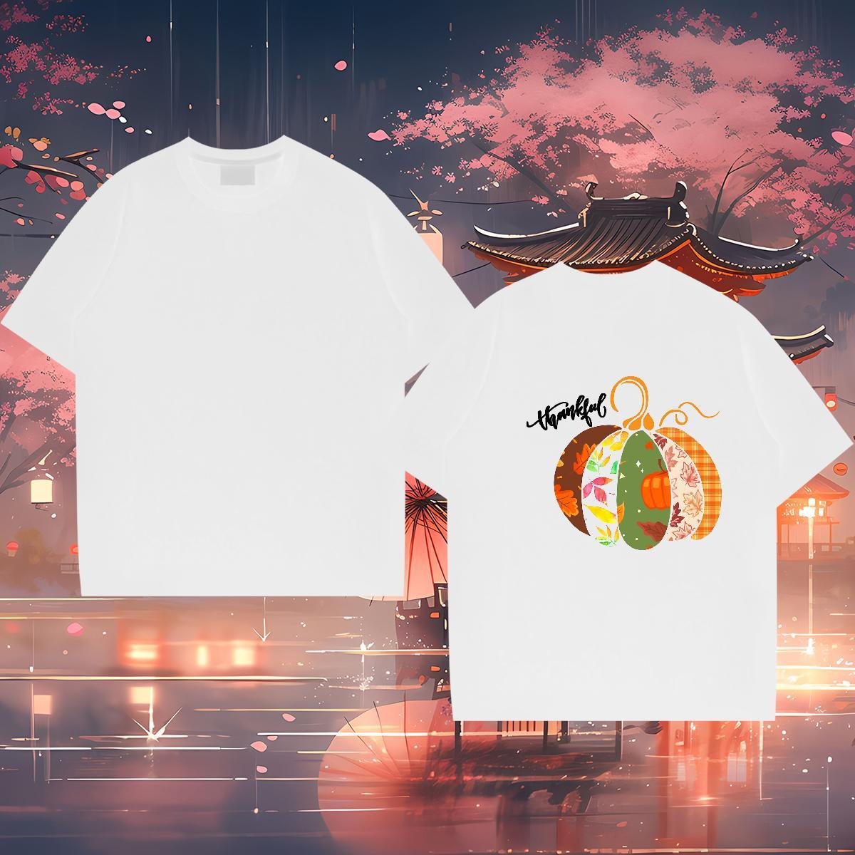 2024 Man T Shirts 100% Cotton 230g pumpkin Hip Hop Street Tees Shirts O Neck Short Sleeves Wholesale Mens Tshirts Plus Size Cartoon