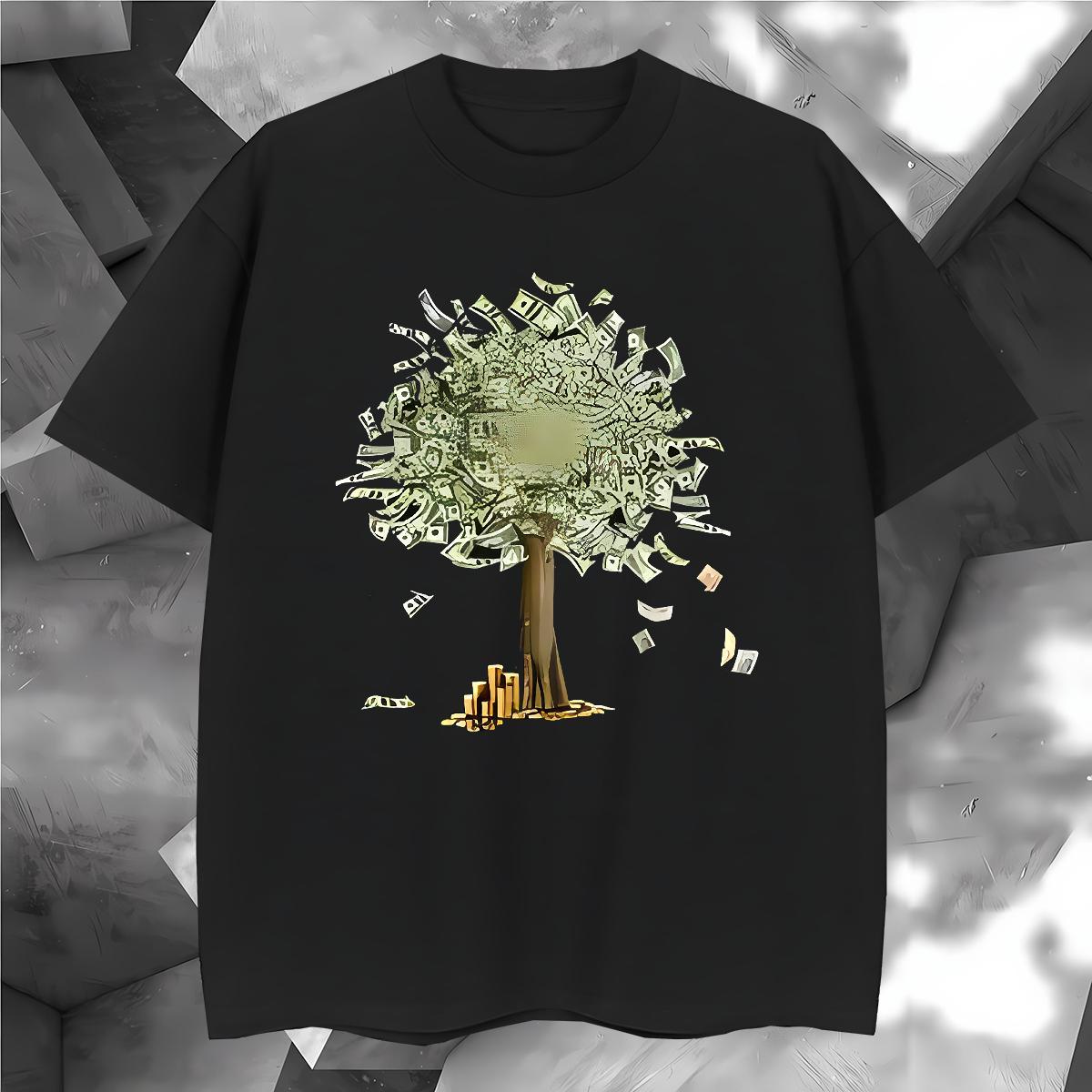 T Shirts Men 230g Cotton tree Home Outdoor Breathable Crew Neck Custom Printed Tshirts DIY Unisex Clothes