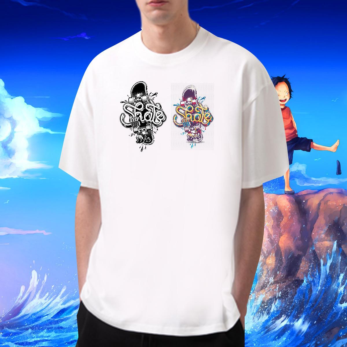 Mens T Shirts 100% Cotton 230g Colorful Hip Hop Pure Cotton Customized Print Mens Tshirts Brand TOP Quality Clothings