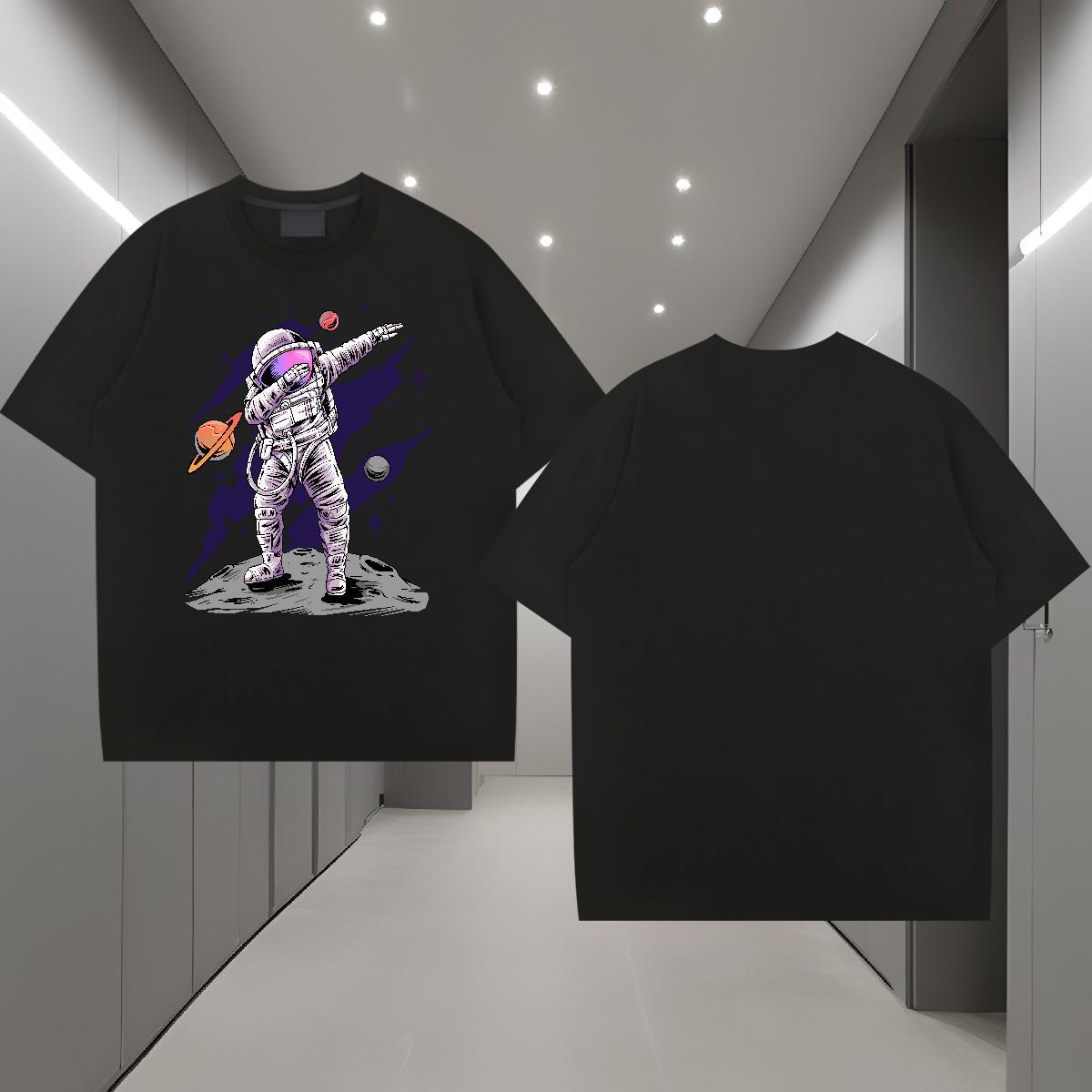 T-Shirts 230g Pure Cotton planet Sport Crew Neck Breathable DIY Printed Couples T Shirts Fashion Cool Design Tees Shirts