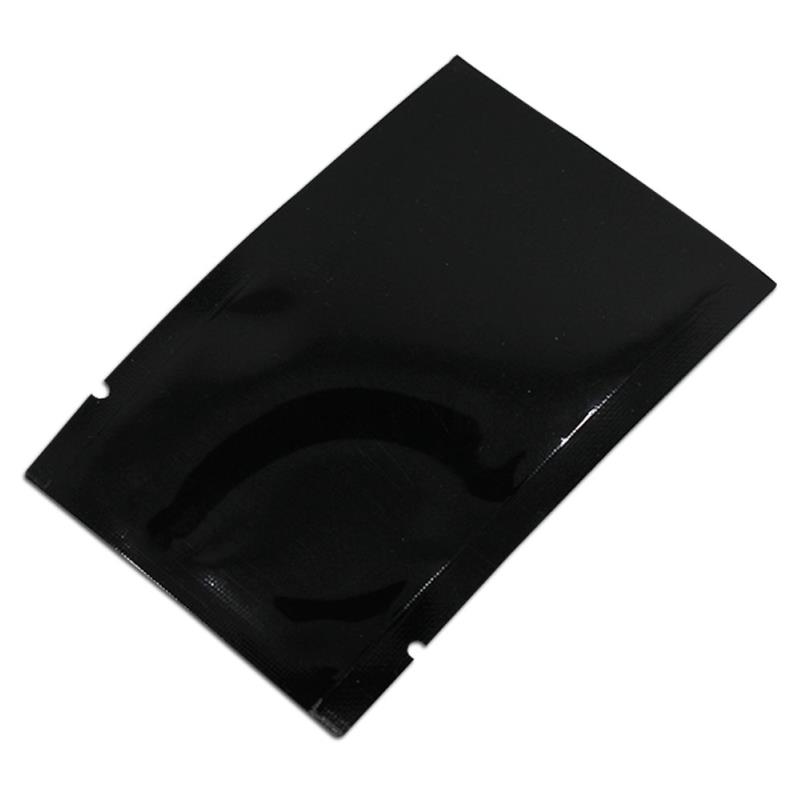 200pcs 5x7 cm Black Open Top Mylar Foil Vacuum Heat Seal Food Storage Packing bag for Snack Dried Nuts Aluminum Foil Heat Sealing Pack Fhuu