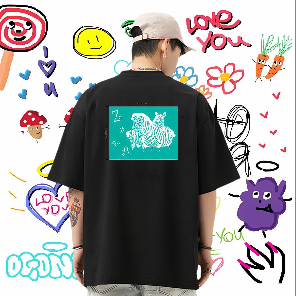 Fashion Design T-Shirts for Men 230g Pure Cotton horse Sports Casual Tops Shirt Breathable Soft Classic Tshirt for Man Woman Plus Size Cartoon