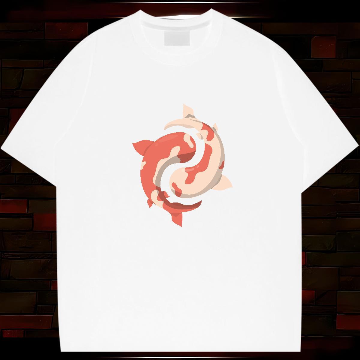 Designer Men T Shirts 100% Cotton 230g fish Beach Tops Tees Breathable Short Sleeve TOP Quality Men Tops Tees DIY