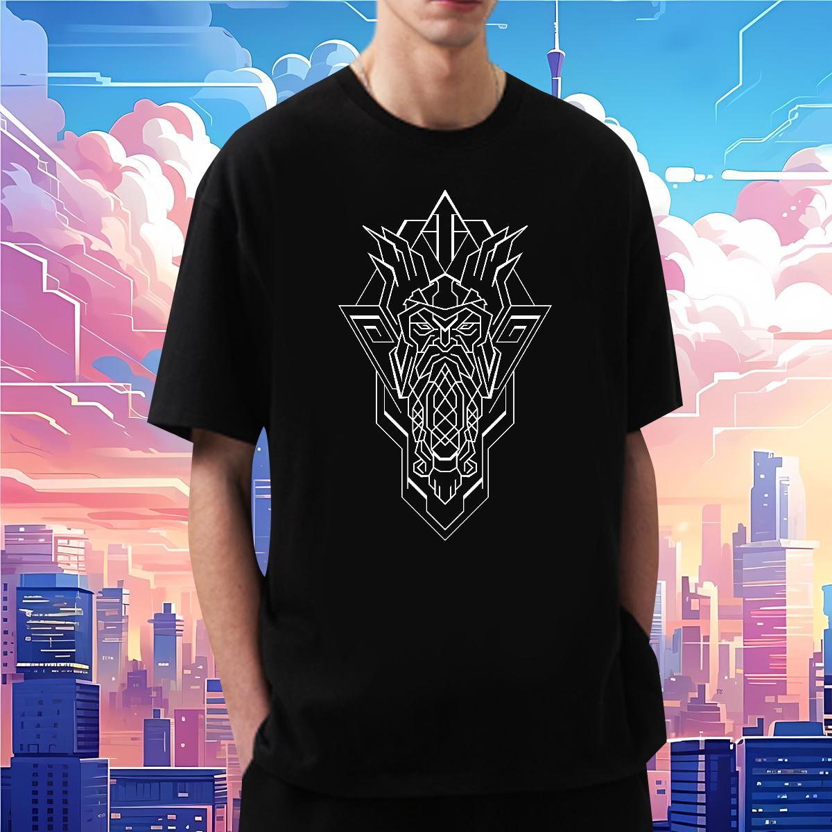 Mens T Shirts 230g Pure Cotton Lines Street Short Sleeve Soft Plus Size Cartoon Mens Tshirts 2024 Cool Design Clothes