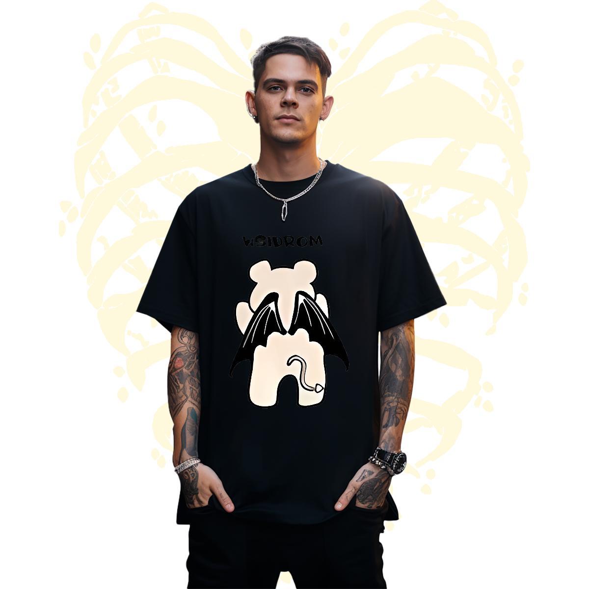 Cool Design Men Tees 100% Cotton 230g bear Mens T Shirts Sports Casual Round Neck Short Sleeve White Plus Size DIY Tee Shirt