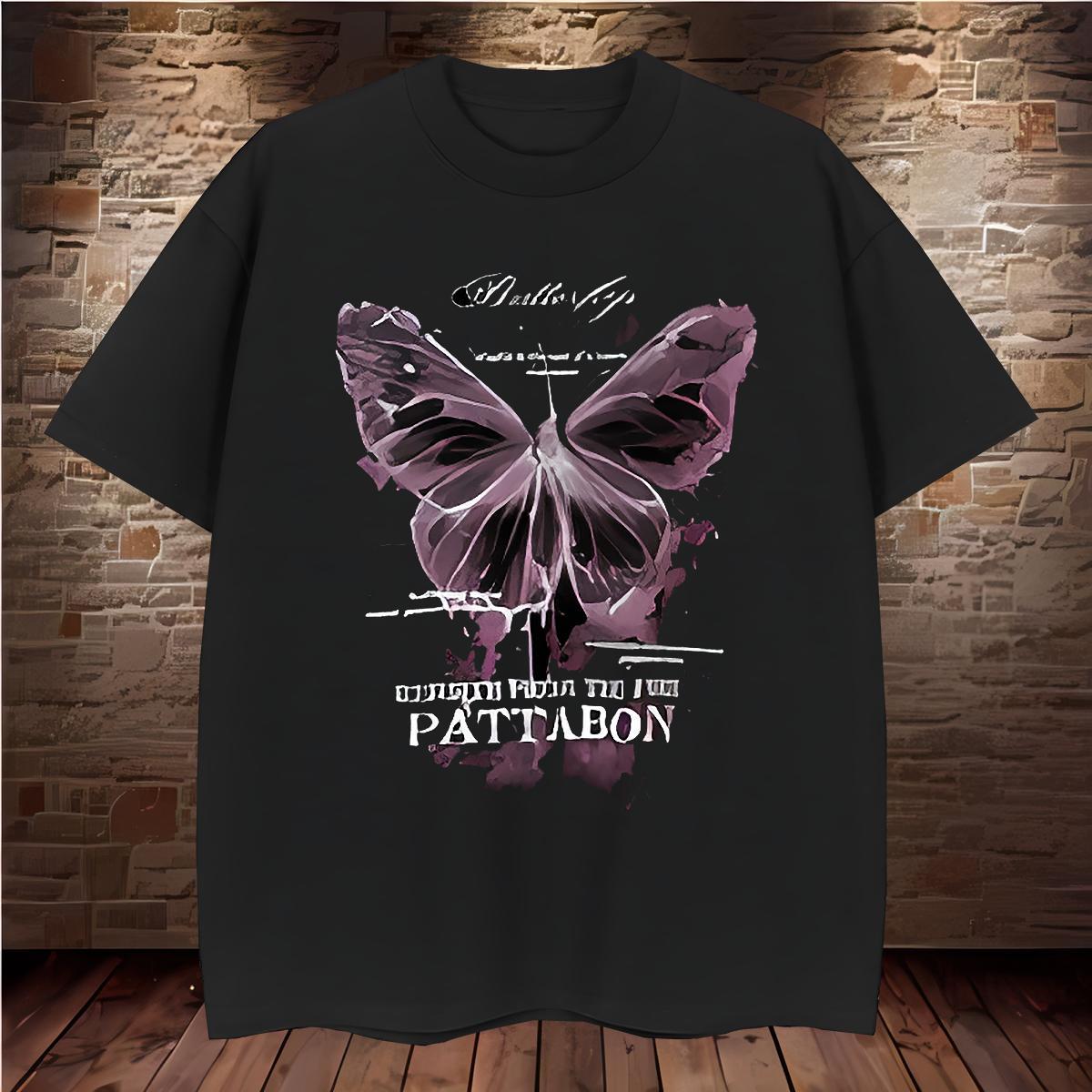 Man T Shirts 230g Pure Cotton Butterfly Sports Casual Breathable Custom Big Size Mens Tshirts Fashion Designer Loose Wear