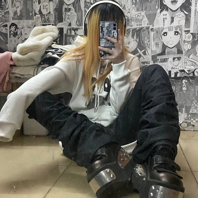 REDDACHiC Goth Lolita Black Pants Casual Flare Stacked Jeans Women Stretchy High Waist Trousers 2000s Y2K Grunge Emo Streetwear 240806