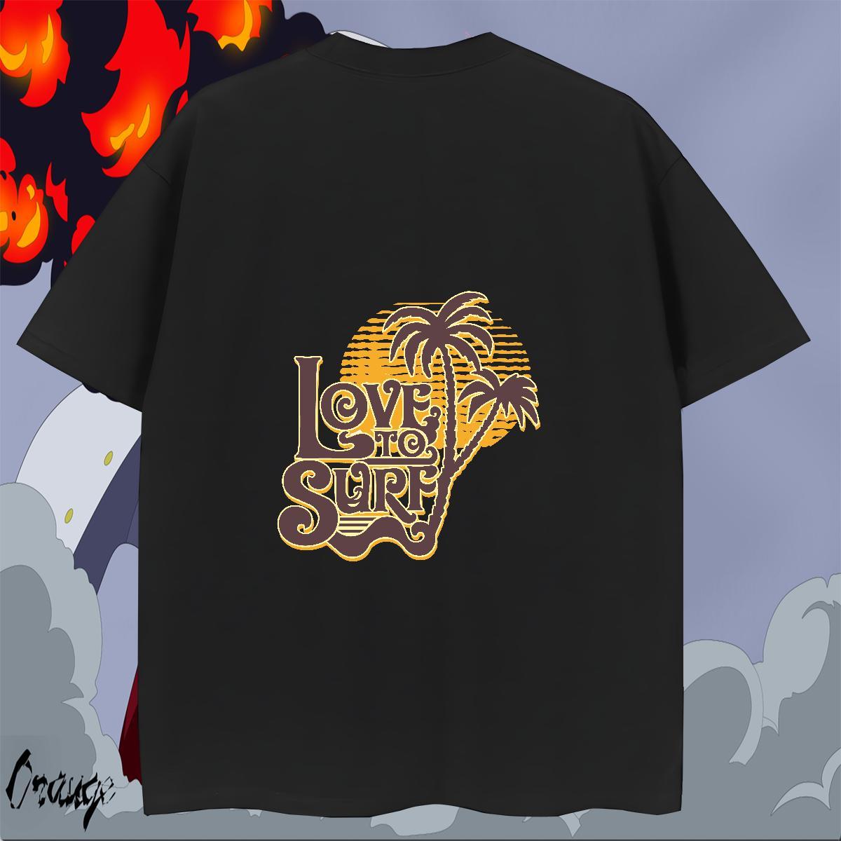 Wholesale Couples T Shirts 100% Cotton 230g High Street Hip Hop beach Customized Breathable Crew Neck Designer T-Shirts for Men Clothes