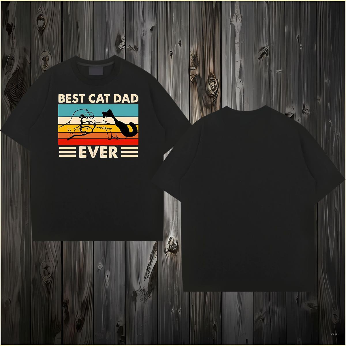 2024 DIY T shirt 100% Cotton 230g cat Casual Daily Wear Tops Shirt Breathable Short Sleeve High Quality Men Tops Tees DIY Anime