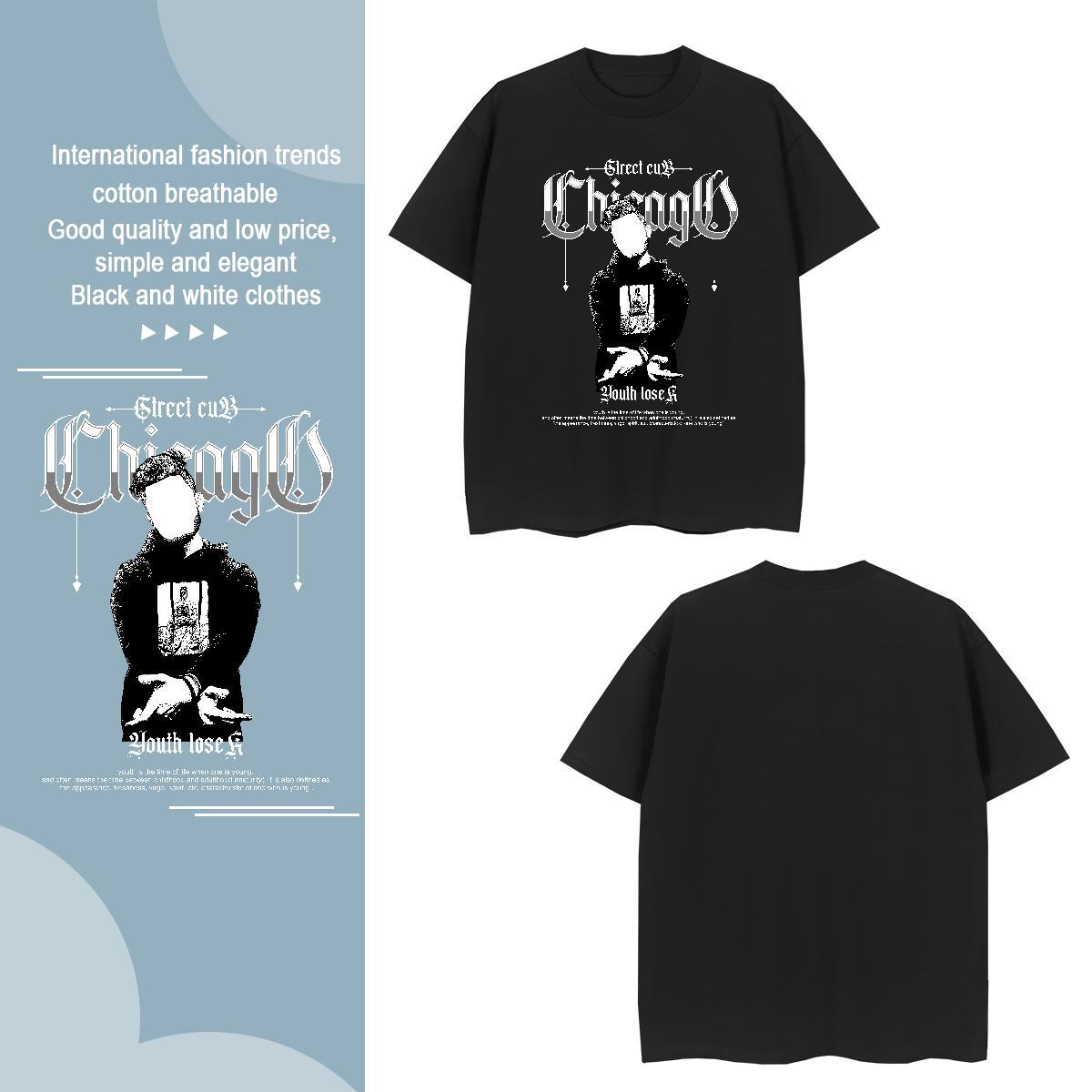 T Shirt For Man 230g 100% Cotton portrait Casual Daily Wear Breathable Short Sleeve Asian Size Men Tshirts Free Shipping Brand Polos