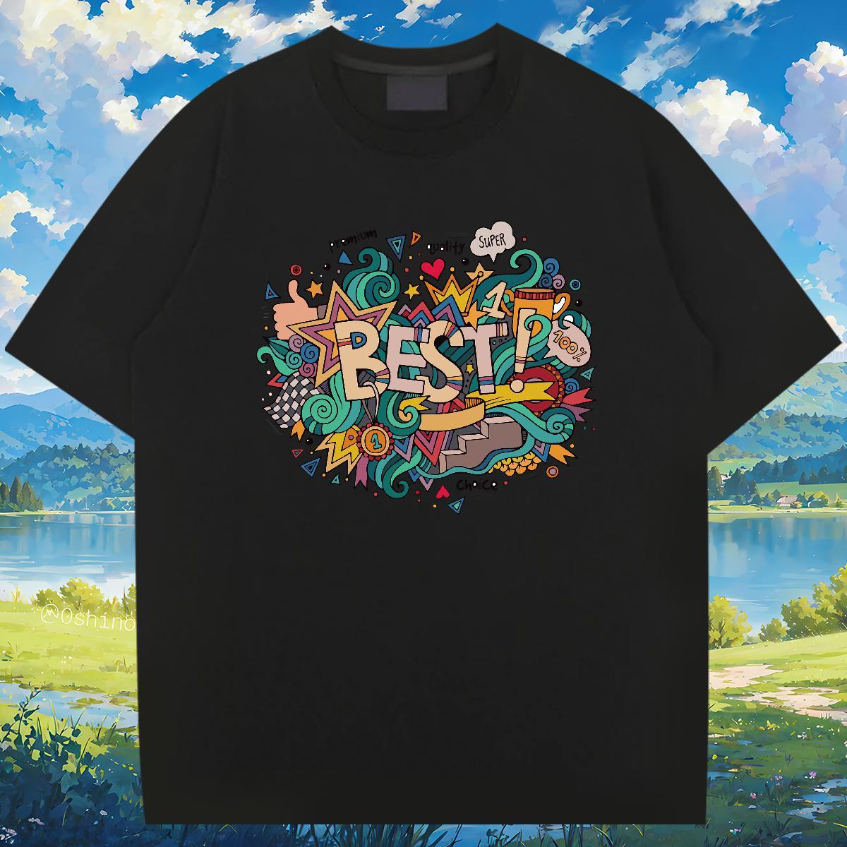 T-Shirts 230g 100% Cotton English Street wear Hip Hop Breathable Short Sleeve Custom Print Oversized Men Tshirts New Designer Cool Tees Shirts