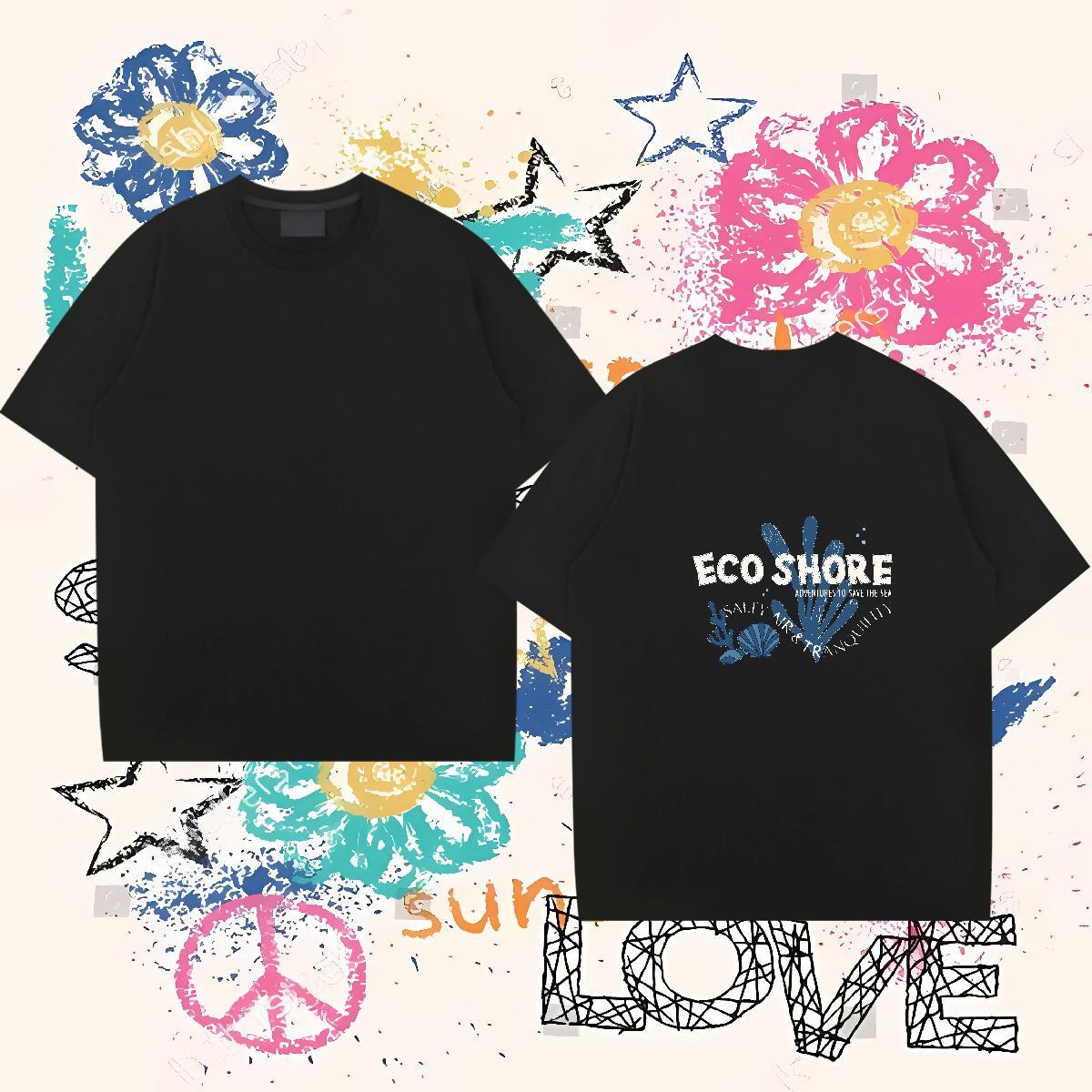 DIY Customized T-Shirts 230g Cotton tree Street Wear Tops Shirt Short Sleeve Soft Unisex Men Tshirts Black White