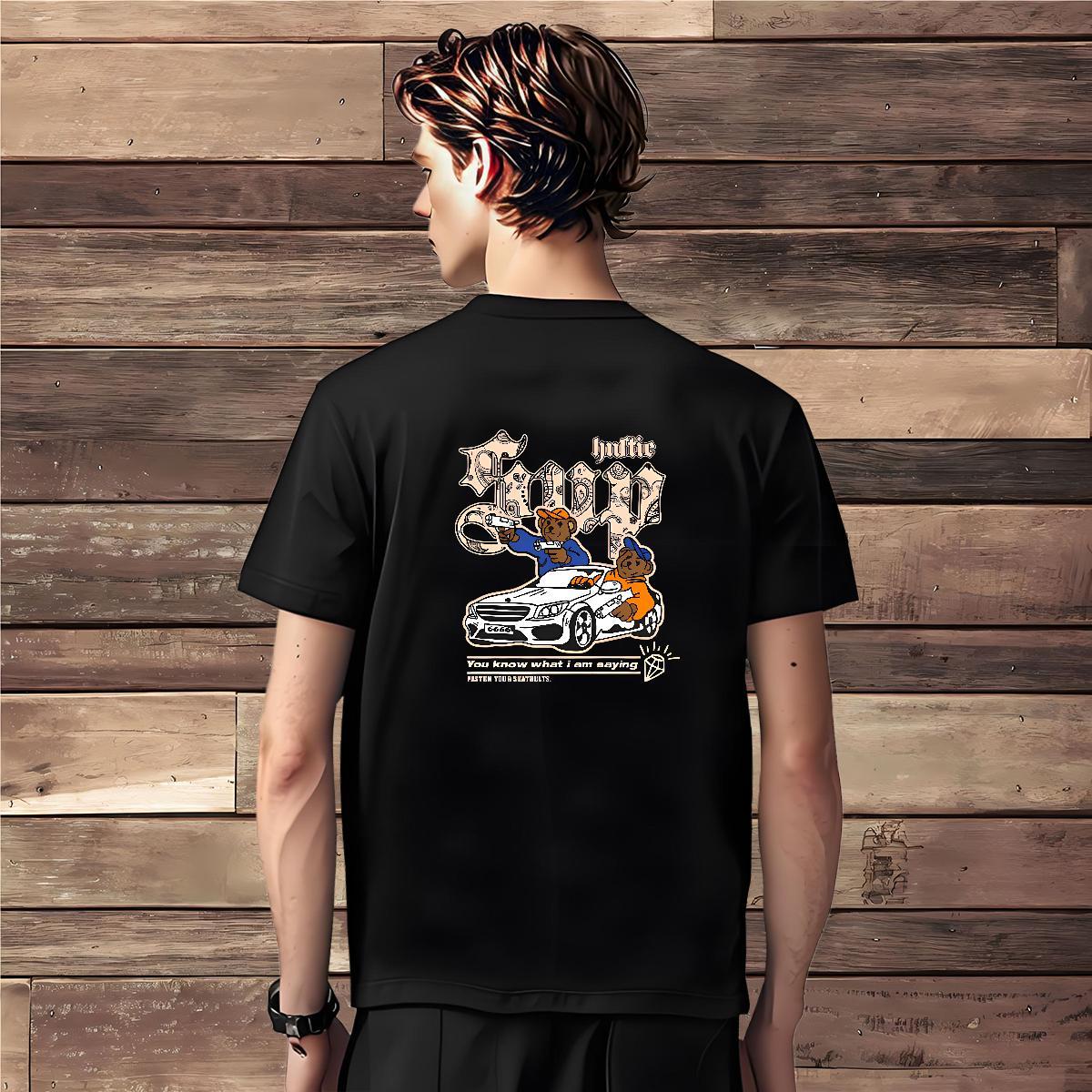 T Shirt For Man 230g Cotton bear Casual Beach Breathable Short Sleeve Graphic Couples T Shirts DIY Customized Free Shipping Clothes