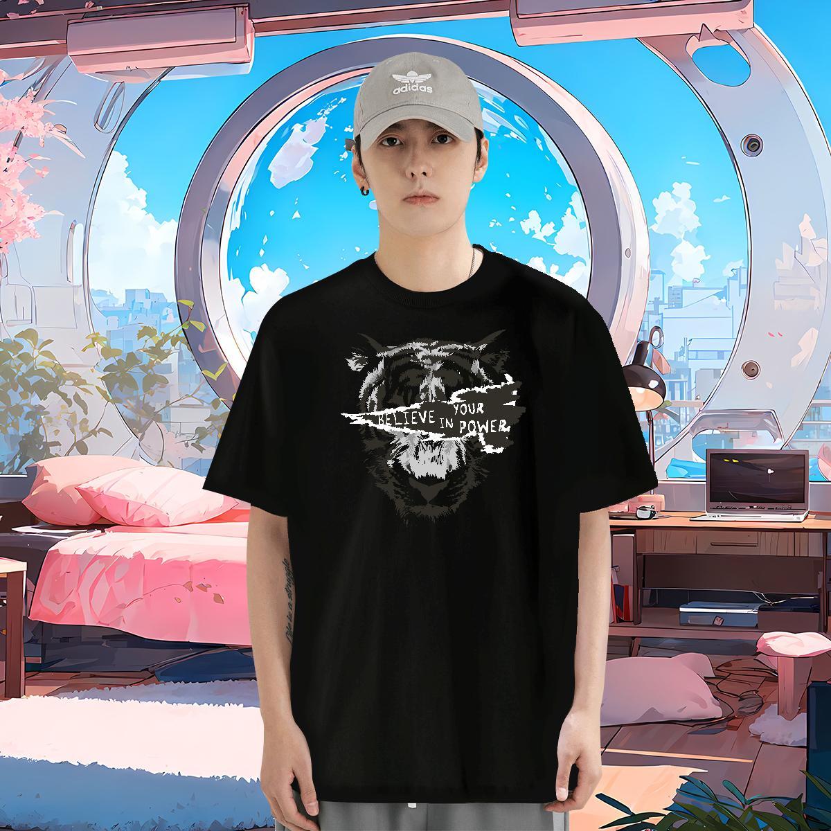 Men T Shirts 230g 100% Cotton tiger Home Outdoor Crew Neck Asian Size Tshirt for Man Woman Brand TOP Quality Tshirts