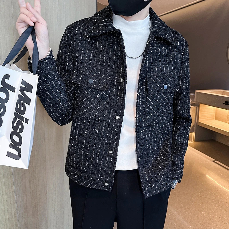 Plain weave jacket lapel slim fit casual mens jacket fashionable slim fit mens jacket spring mens jacket Jaqueta Motoqueiro 3XL-M240806