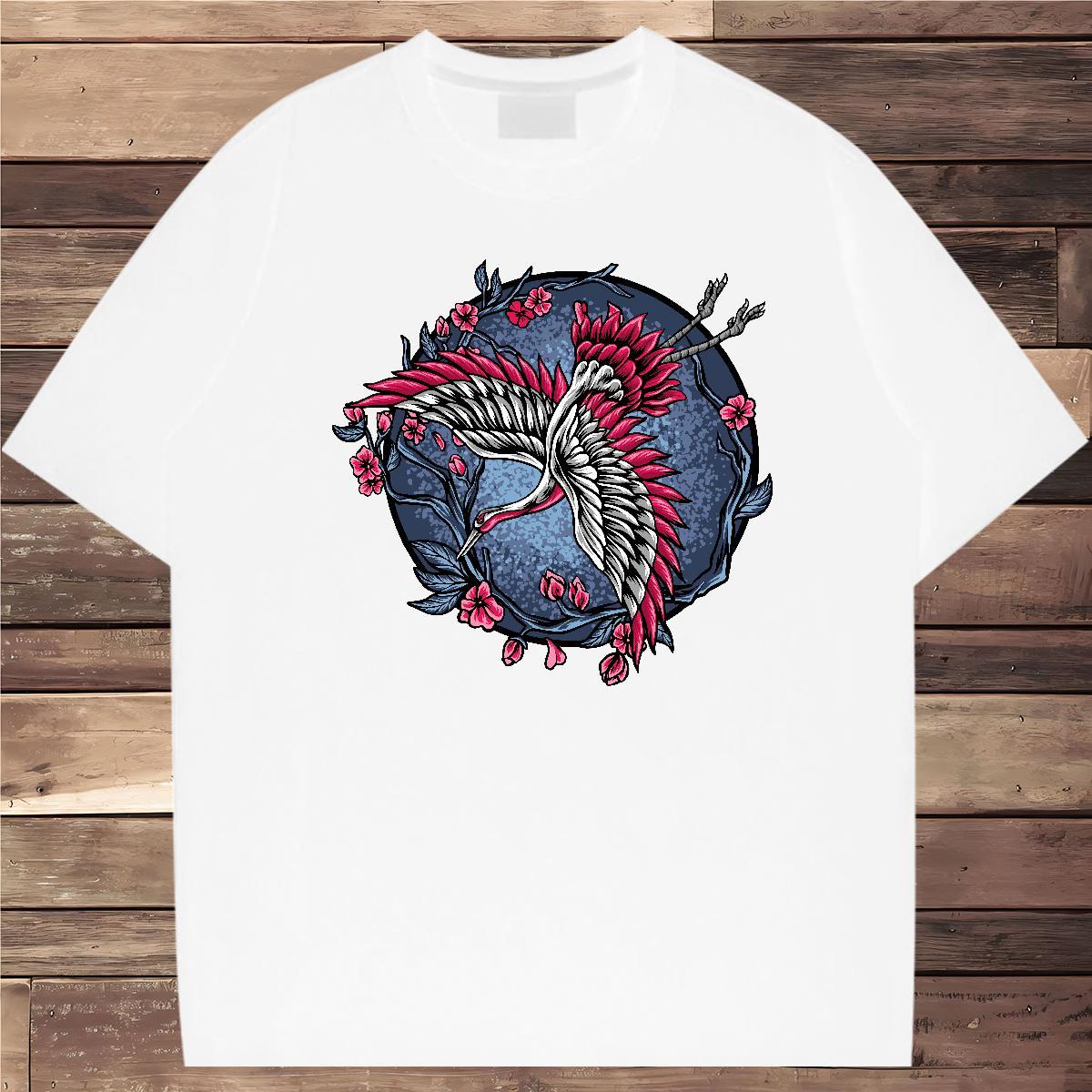 Men T Shirts 230g 100% Cotton beautiful Casual Crew Neck Anime Couples T Shirts Factory Direct Free Shipping Tops Shirt