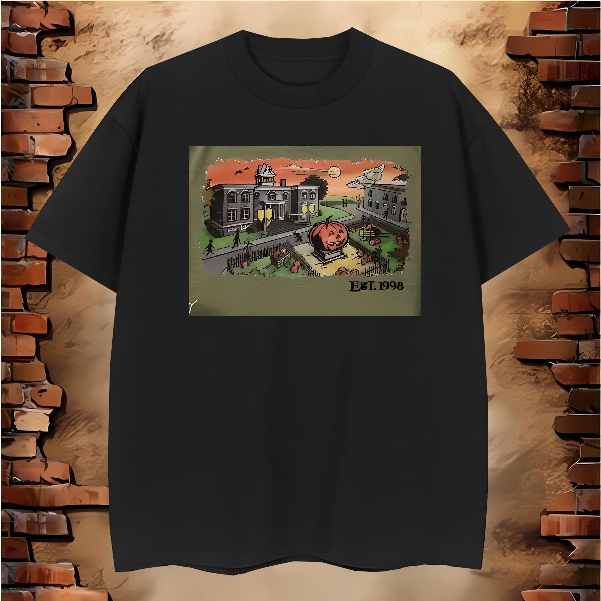 Men T Shirts 230g Cotton halloween High Street Hip Hop Breathable Short Sleeve Skull Tshirts 2024 Designer Comfortable Tees