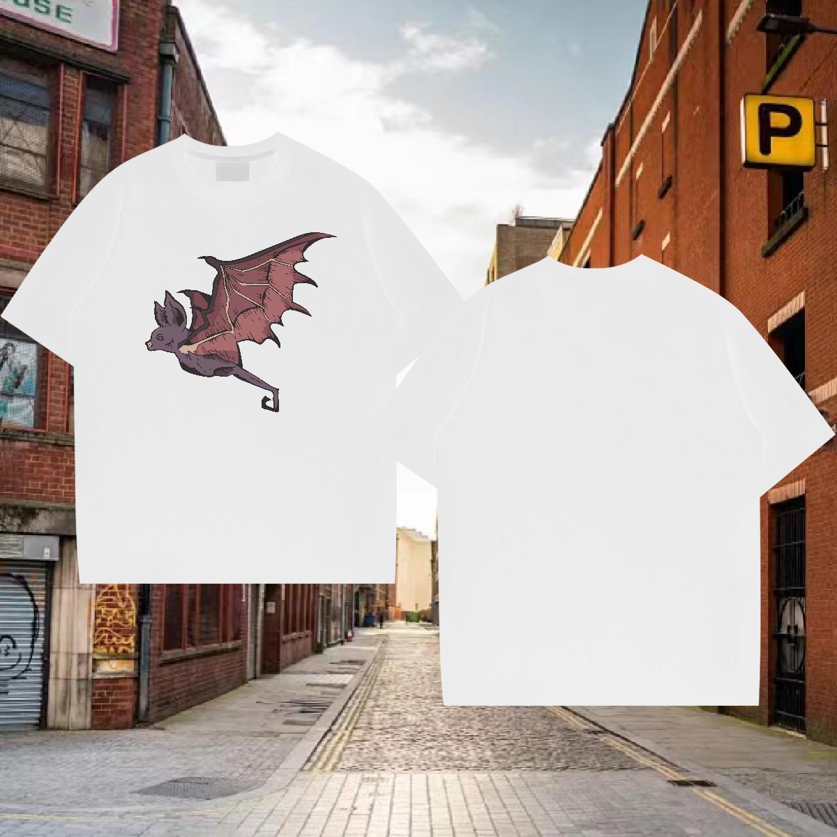 Comfortable Men Tshirts 230g Cotton bat T Shirt For Man Sport Short Sleeve Soft Skull New Designer Clothings