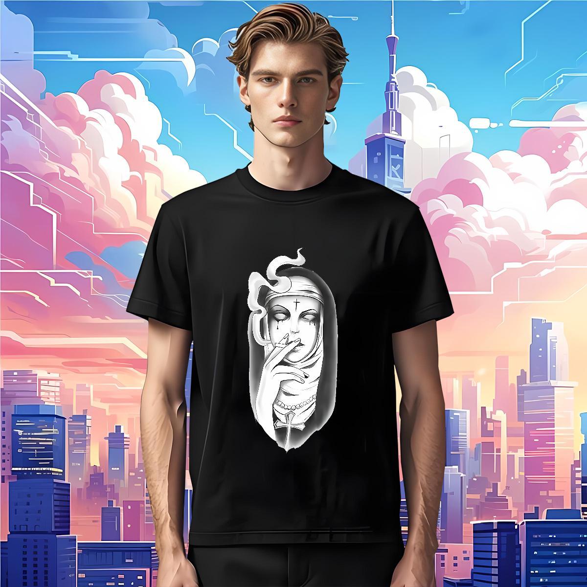 T-Shirts for Men 100% Cotton 230g nun Daily Wear Breathable Short Sleeve Customized Men Tops Tees Fashion New High Quality Clothes