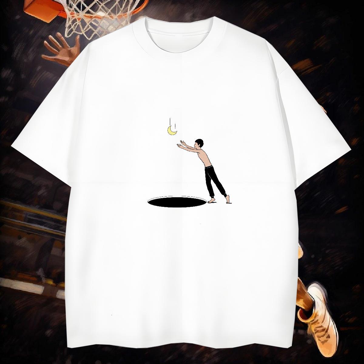 Man T Shirts 230g 100% Cotton portrait Home Outdoor Pure Cotton Anime Men Tees Classic Loose Fit Clothings