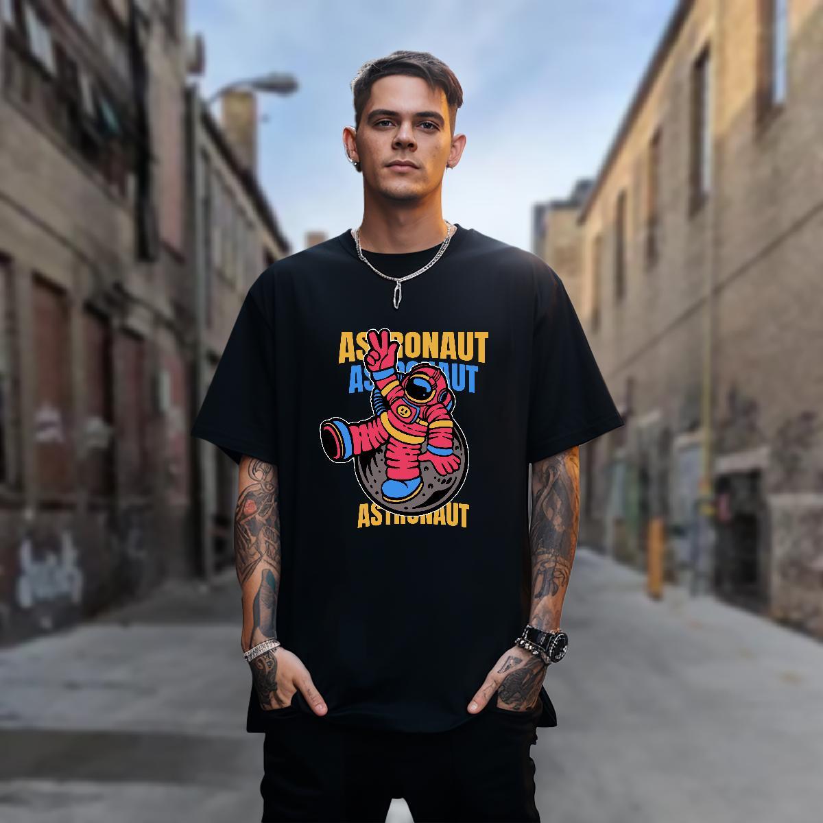 Men T Shirts 100% Cotton 230g universe Street Wear Breathable Short Sleeve Floral Print Couples T Shirts Fashion Designer Loose Clothes