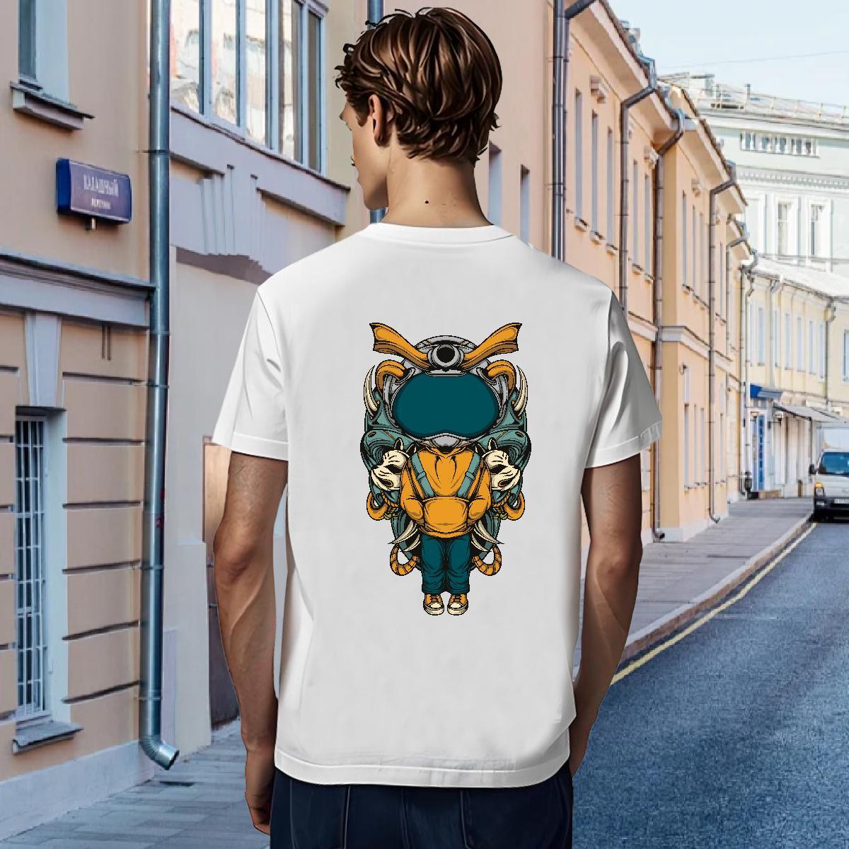 T-Shirts for Men 230g 100% Cotton universe Daily Wear O-Neck Short Sleeve Custom Printed Tshirt for Man Woman DIY Popular Tshirts