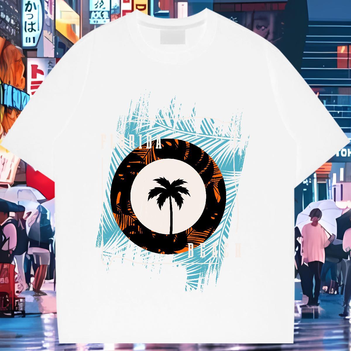 Soft T Shirts Women Short Sleeve O-Neck Lady T shirt Plus Size Cartoon tree Sports Street Wear 230g 100% Cotton 2024 Designer Polos