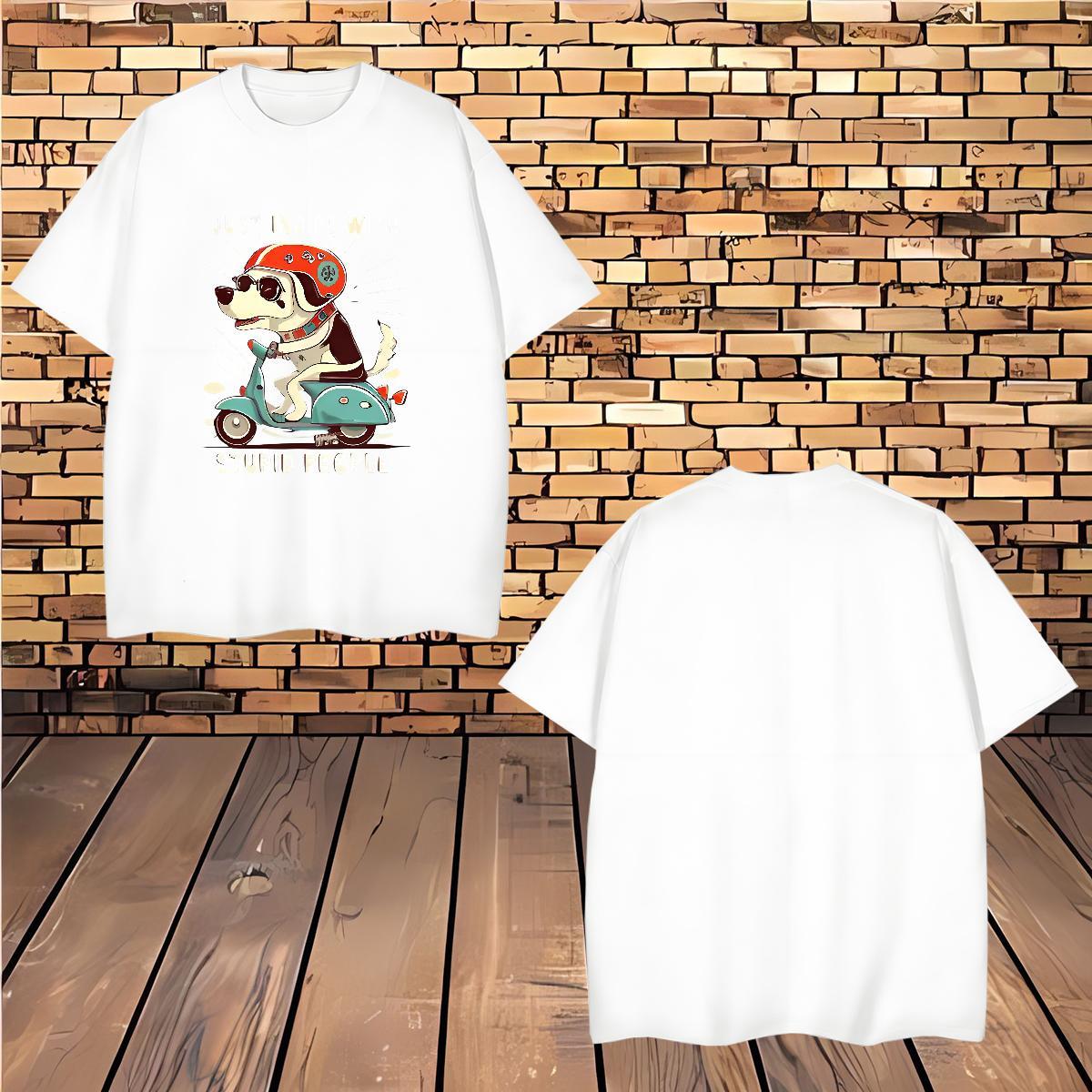New T-Shirts 230g Pure Cotton dog Street Casual Tops Crew Neck Breathable Designer Couples T Shirts Anime