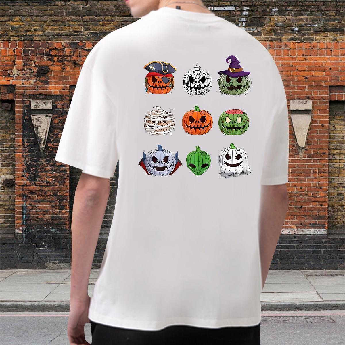 Cool Men Tops Tees 100% Cotton 230g pumpkin T Shirt For Man Casual O Neck Short Sleeves Custom Big Size Stylist Polos