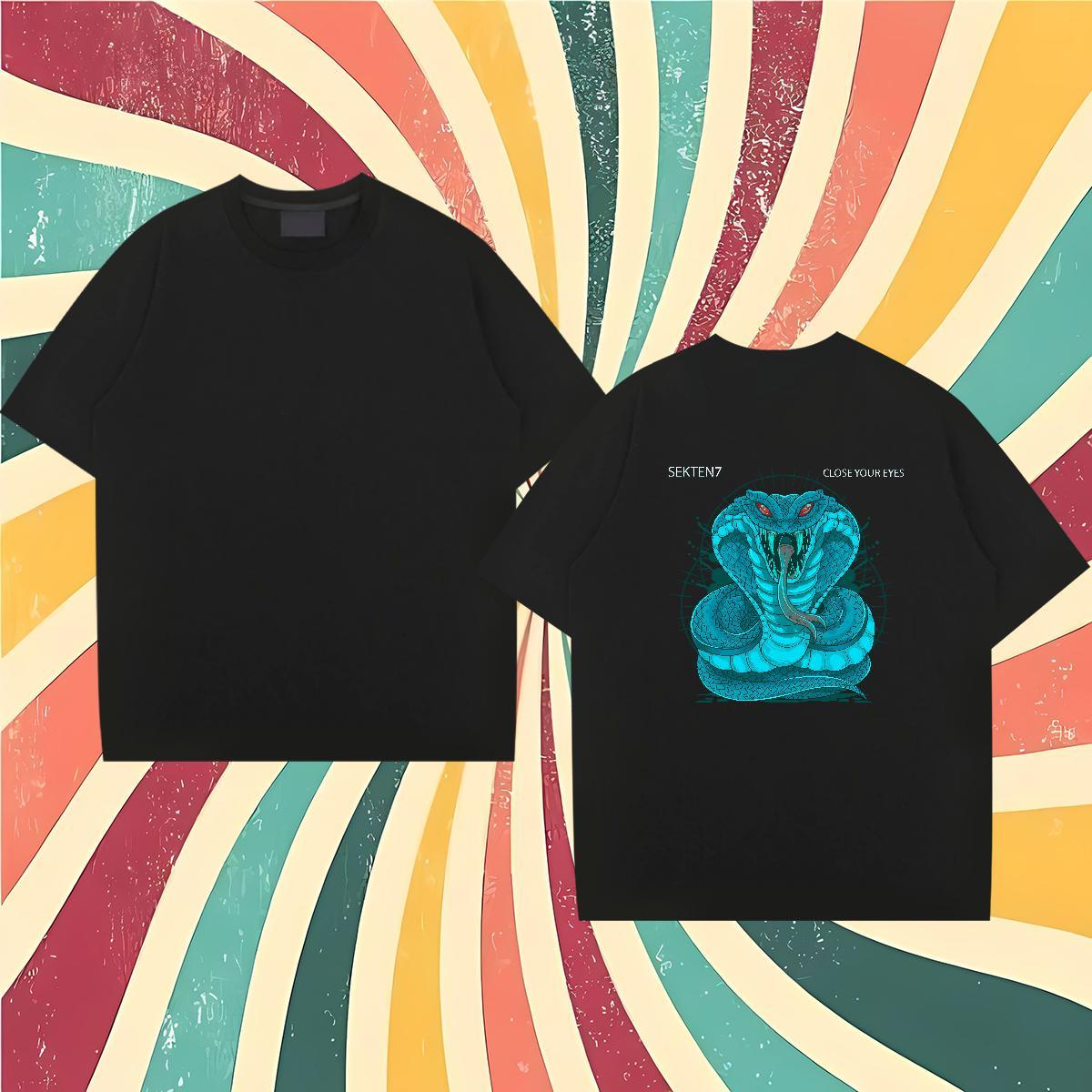 2024 Men T Shirts 230g Cotton snake Home Outdoor Tee Shirt Round Neck Short Sleeve TOP Quality Men Clothes T-Shirt DIY