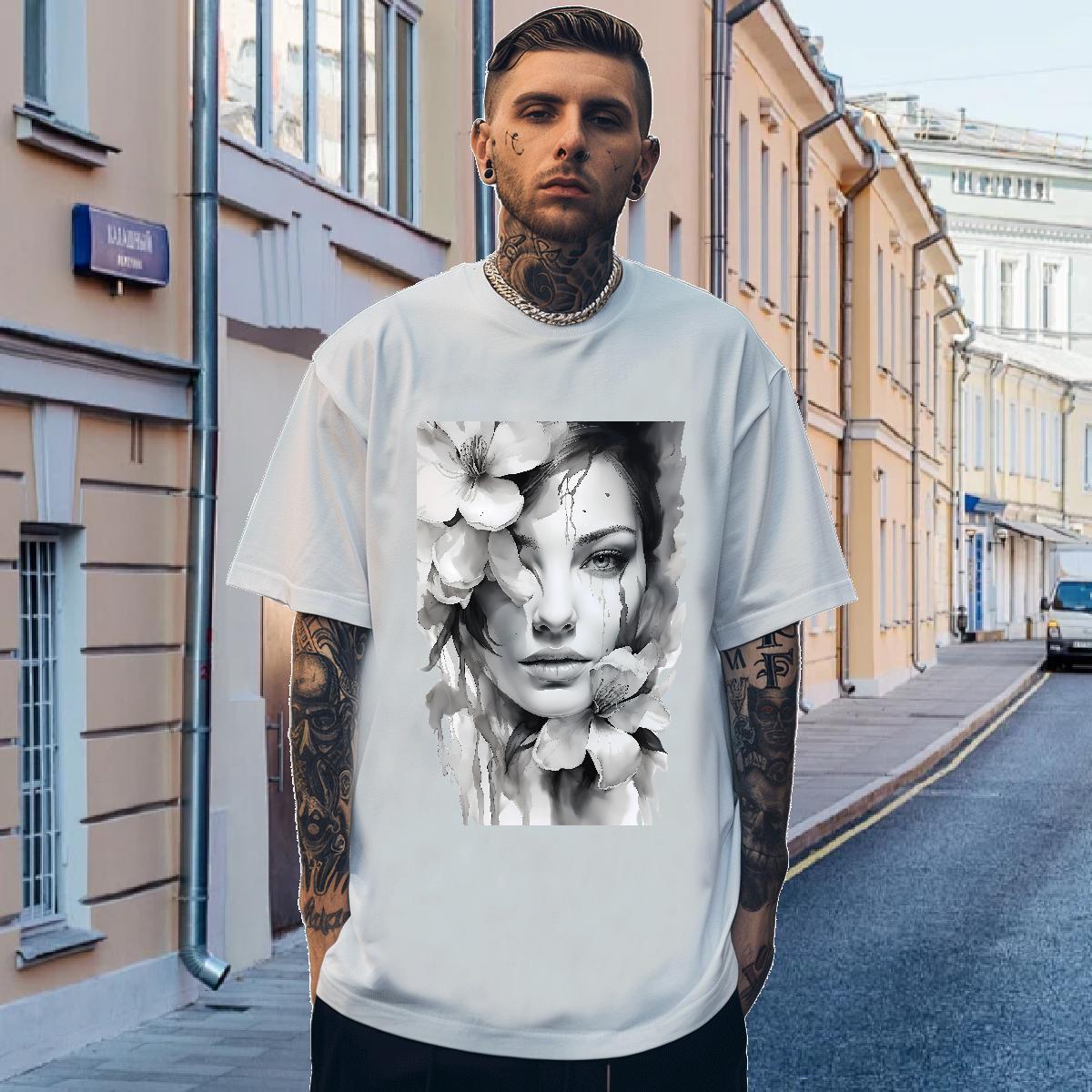 Mens T Shirts 230g 100% Cotton women Street Casual Breathable Short Sleeve Floral Print Couples T Shirts Casual New Designer Top Tees