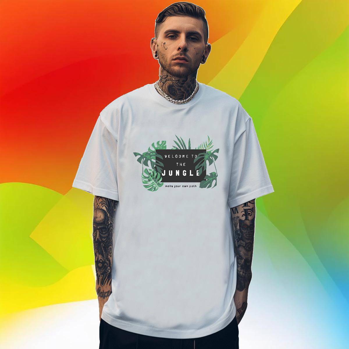 Comfortable Men Clothes T-Shirt 100% Cotton 230g High Street Hip Hop DIY Breathable Soft Free Shipping Man T Shirts Tee Shirt