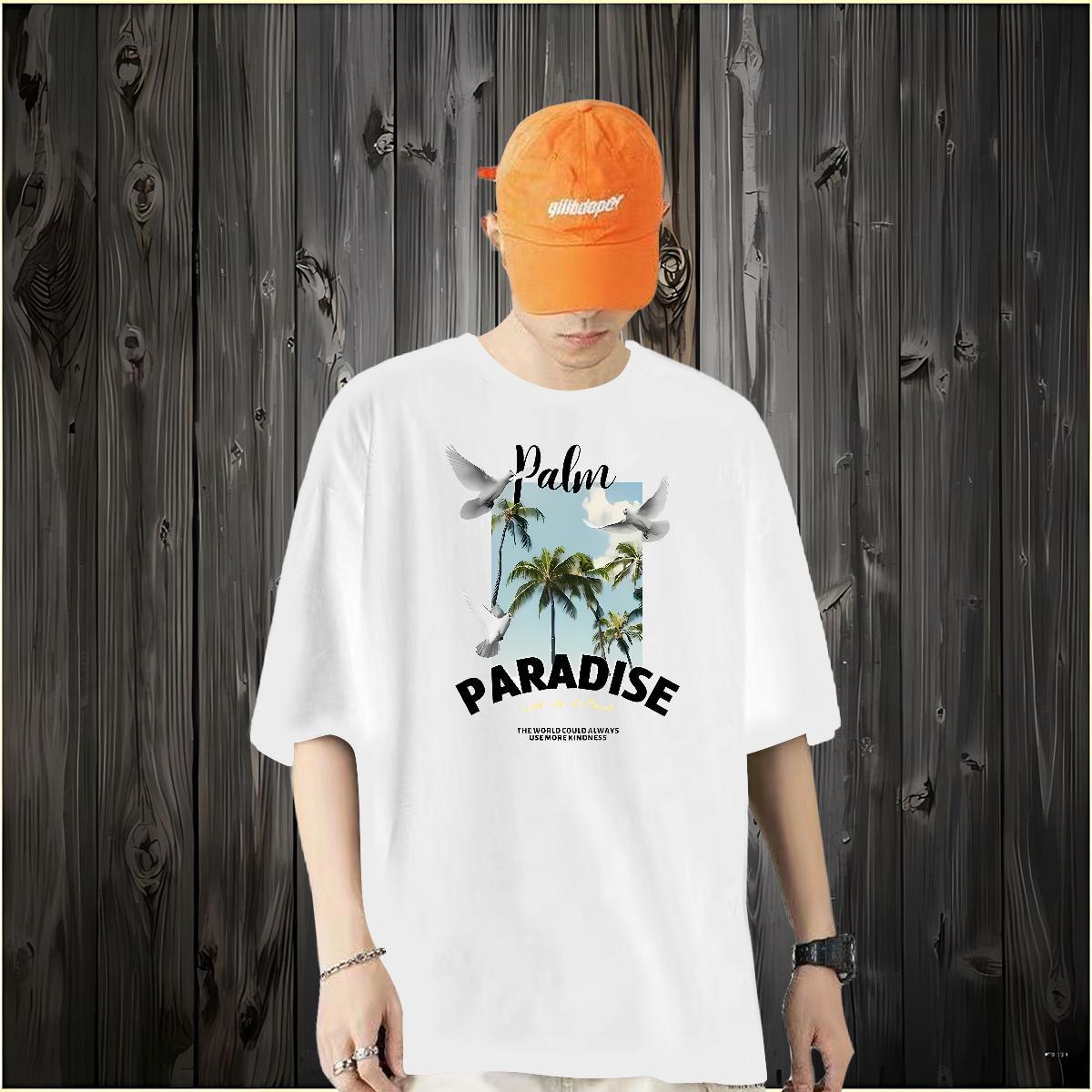 New Men T Shirts 230g 100% Cotton tree Sport Tops Shirt Crew Neck Breathable Free Shipping Men Clothes T-Shirt DIY Printed