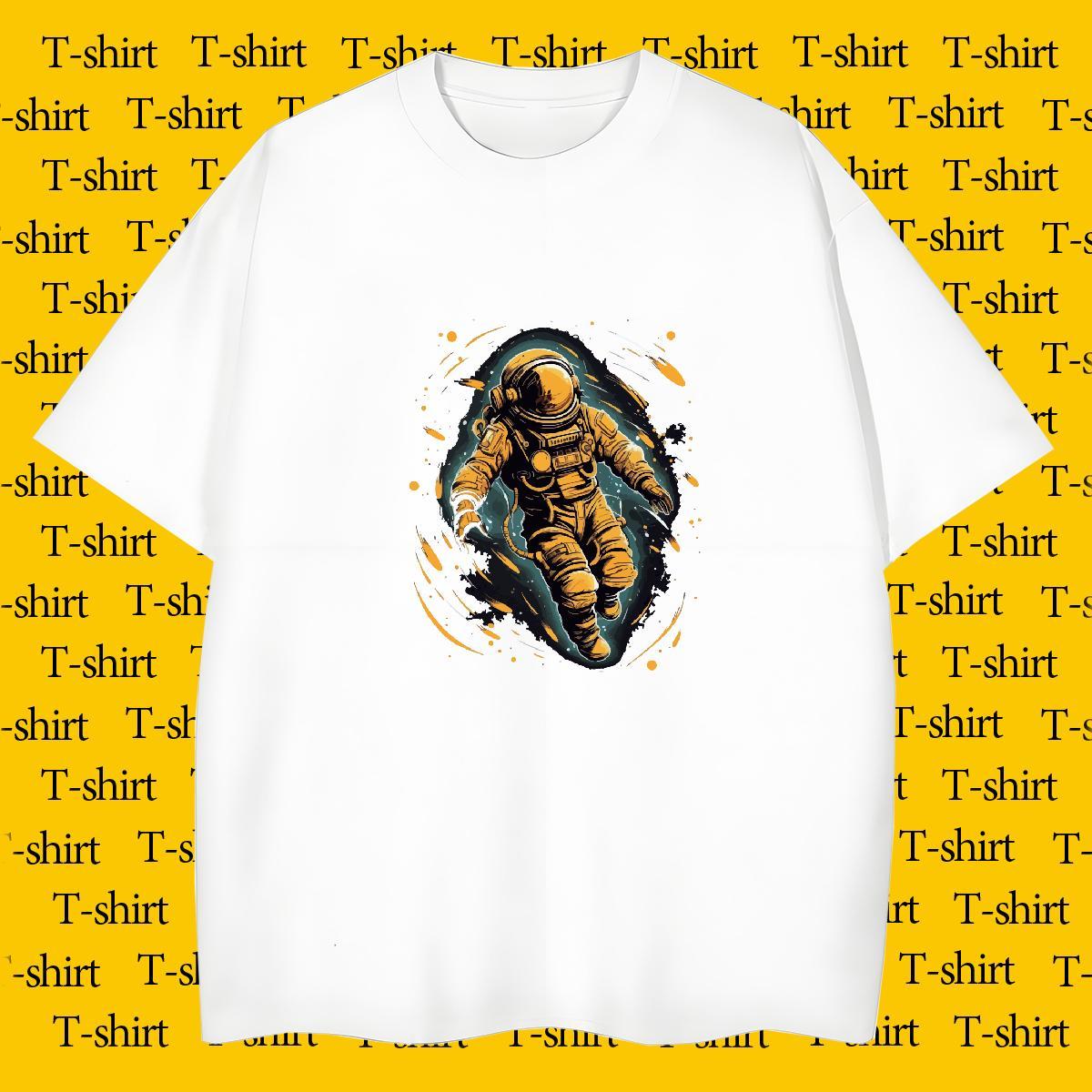 Men T Shirts 100% Cotton 230g universe Summer Casual Short Sleeve O-Neck Custom Print Oversized Men Clothes T-Shirt DIY Customized Loose Tees