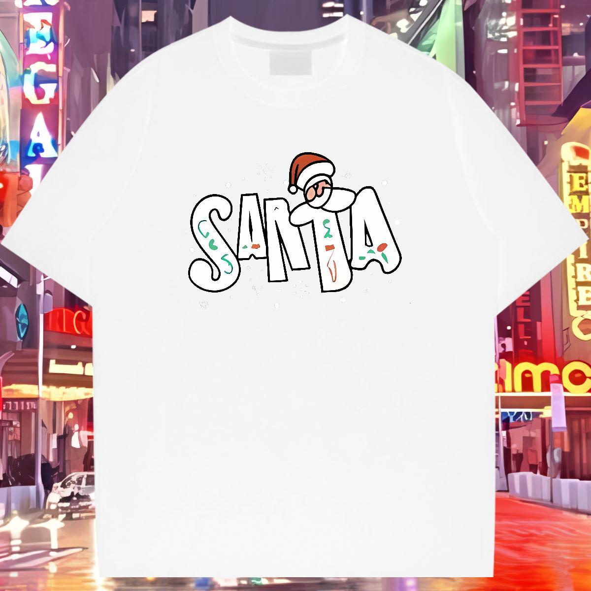 DIY Customized Man T Shirts 100% Cotton 230g Christmas Casual Daily Wear Tees Short Sleeve Soft Free Shipping Tshirt for Man Woman Custom Cartoon