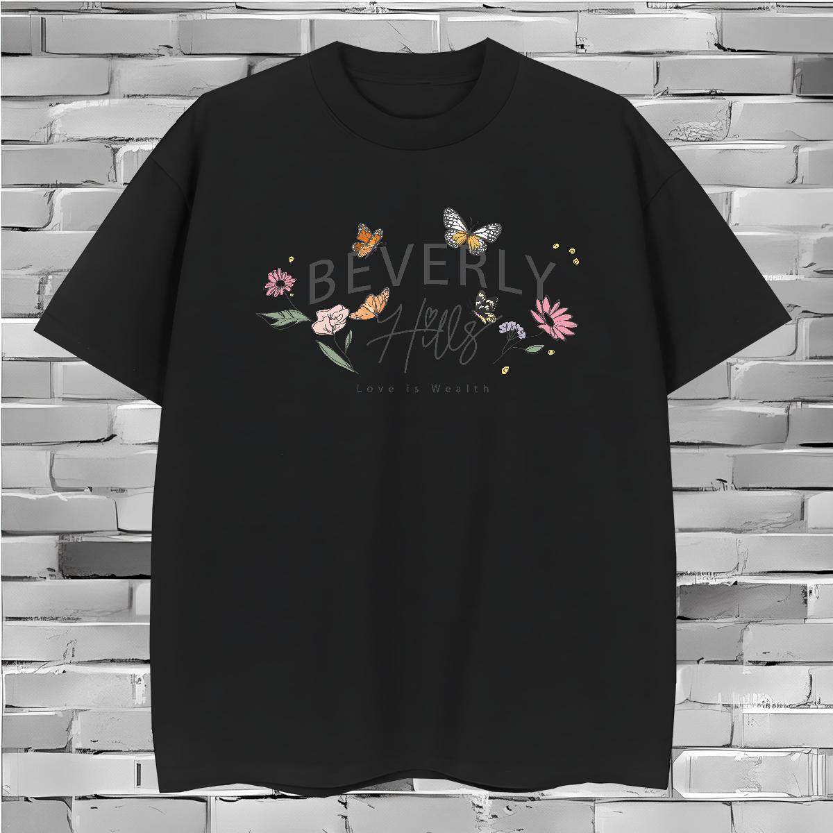 Man T Shirts 230g Cotton Butterfly Hip Hop Street O-Neck Short Sleeve Oversized 3XL 4XL Men Clothes T-Shirt Custom Cool Tshirts