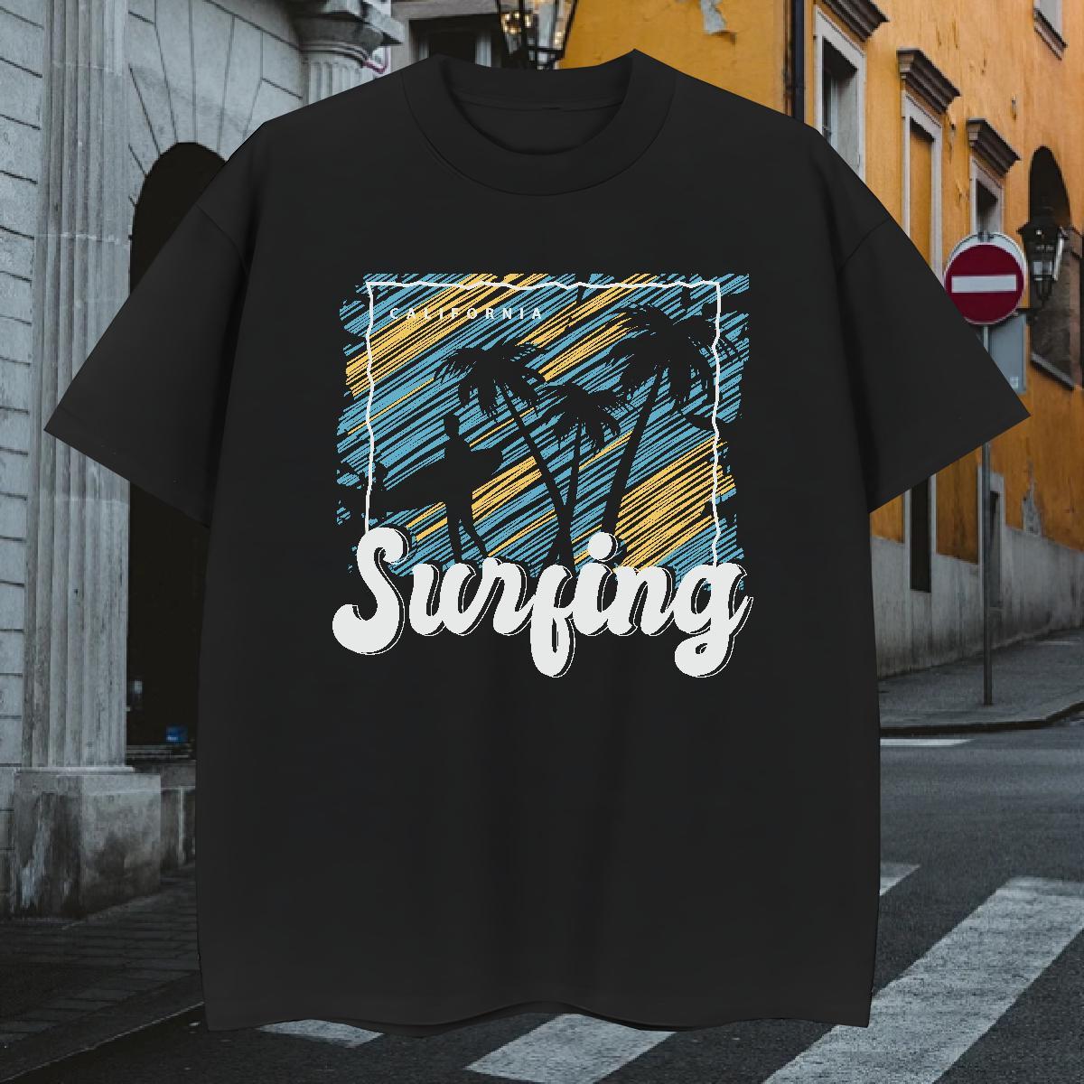 T Shirts Men 100% Cotton 230g tree Hip Hop Street Short Sleeve O-Neck Plus Size Custom Men Tops Tees 2024 Designer Cool Top Tees