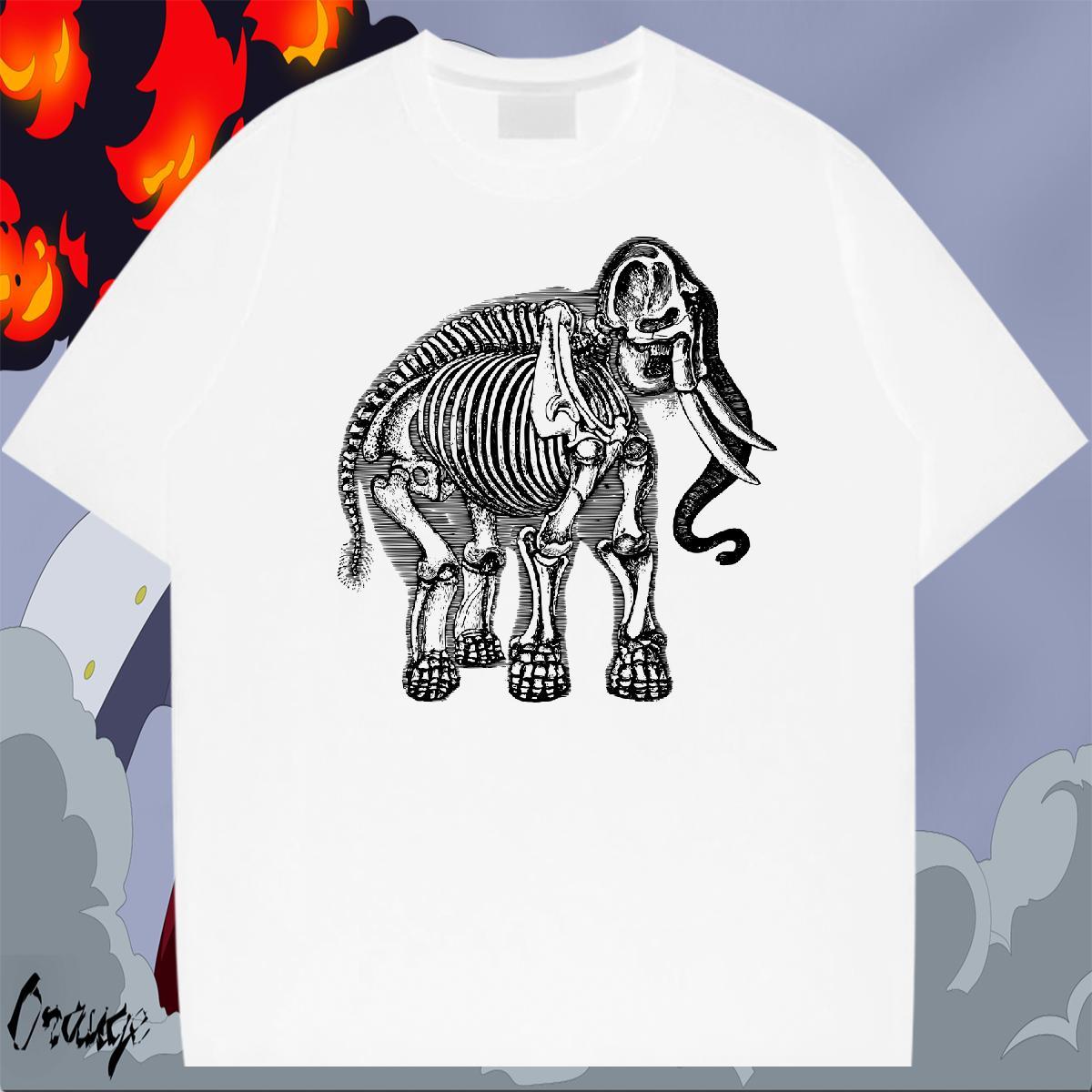 High Quality Tshirts 230g Cotton Daily Outfit Elephant Custom Cartoon Breathable Short Sleeve New Arrival T Shirt For Man Tees