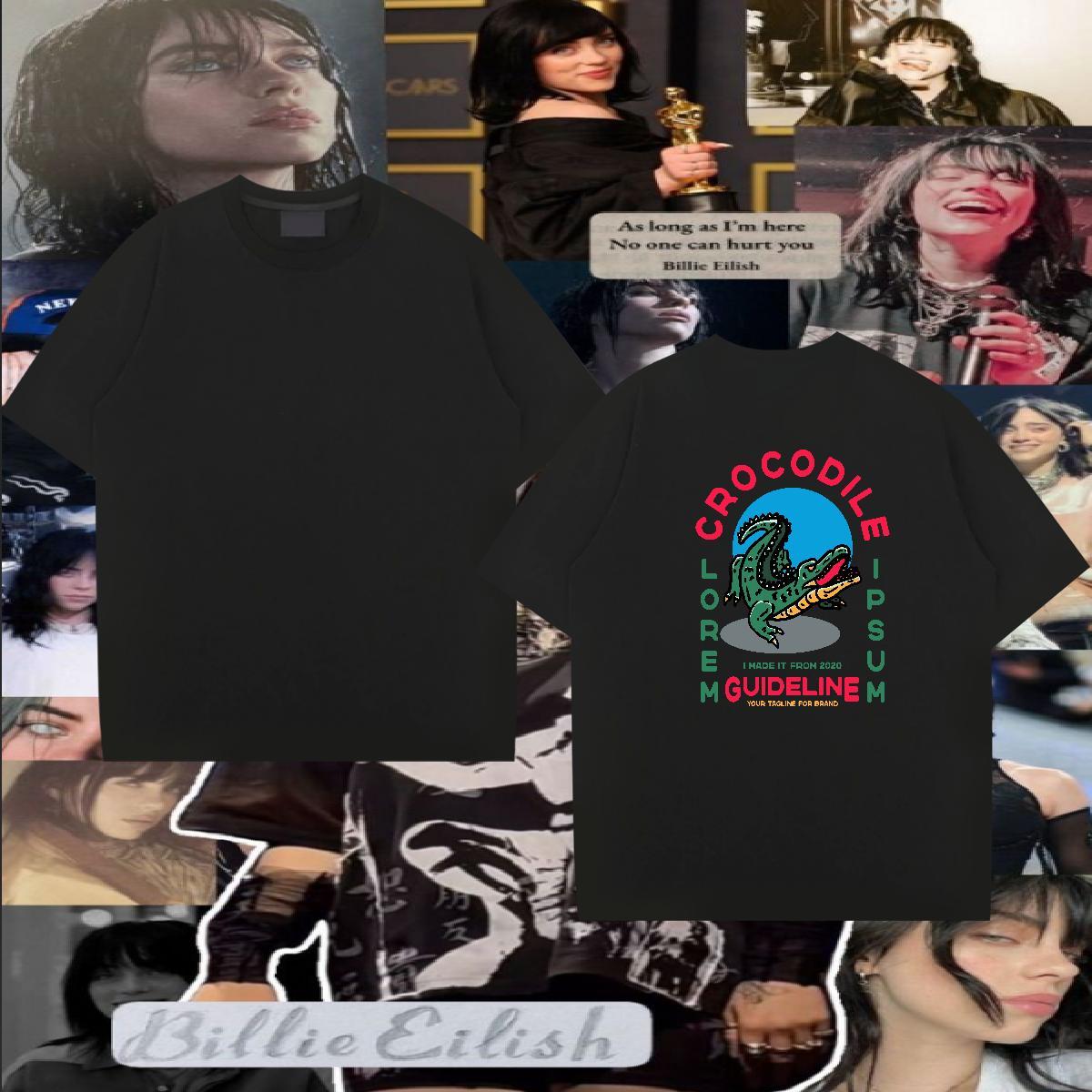 2024 New Men T Shirts 230g 100% Cotton crocodile Outdoor Wear Short Sleeve O-Neck Loose Fit Tshirt for Man Woman Custom Anime