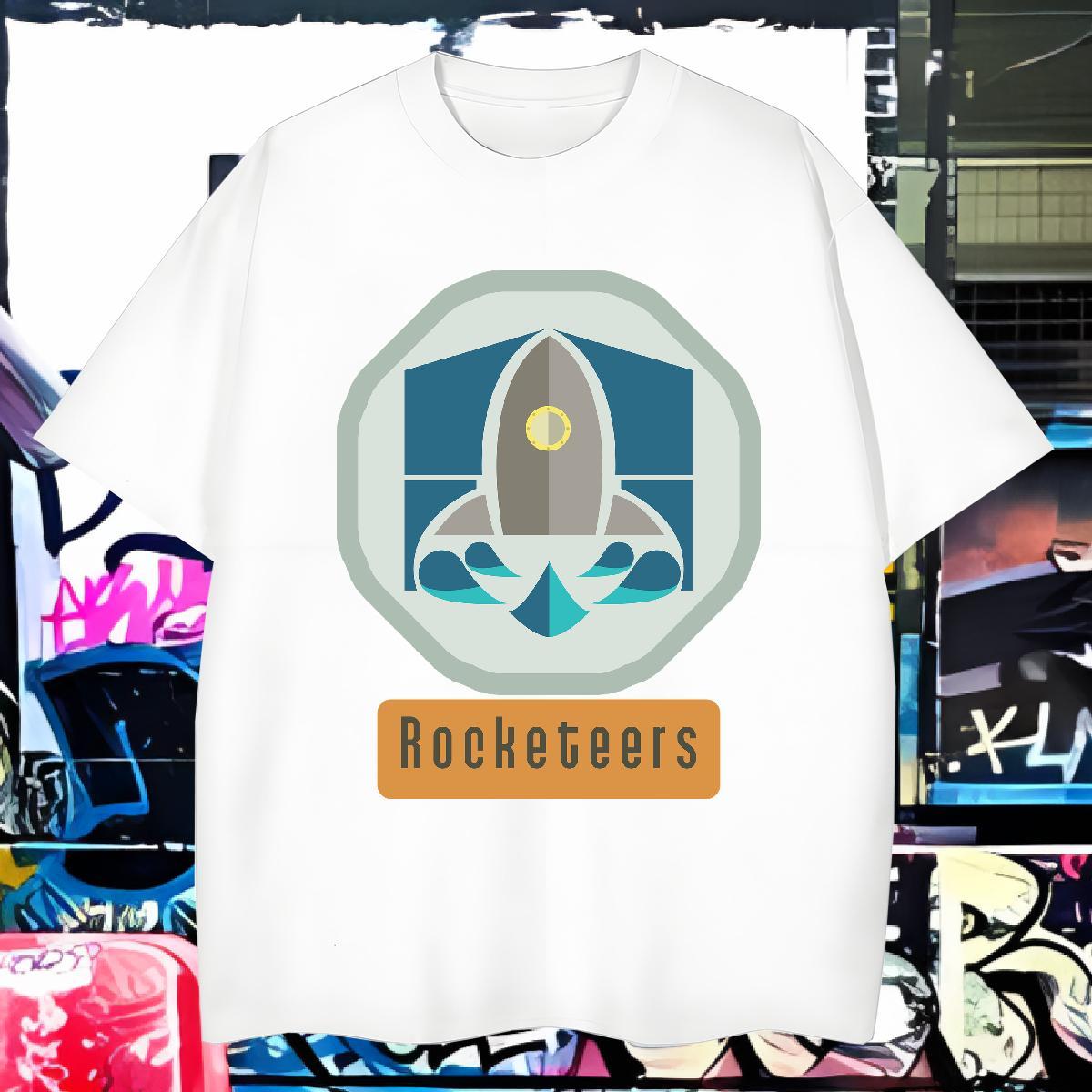 T Shirts Men 230g 100% Cotton rocket Beach Breathable Short Sleeve Oversized 4XL Men Tees DIY Comfortable Top Tees