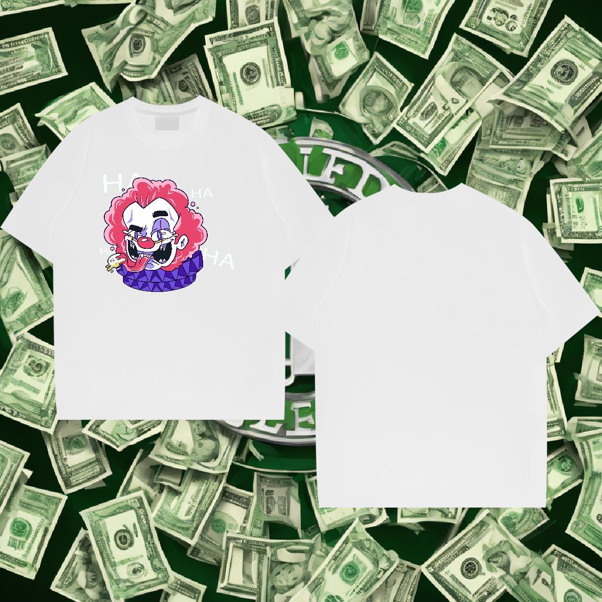 T shirt 230g Cotton painting Sport Crew Neck Floral Print Men Tops Tees New Brand Clothings