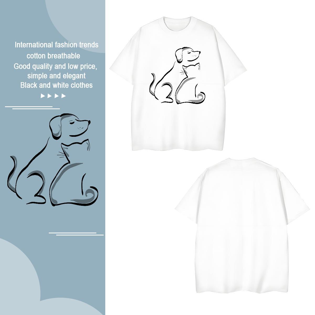 Man T Shirts 100% Cotton 230g Dog Sport Breathable Short Sleeve Skull Men Clothes T-Shirt New Designer TOP Quality Tops