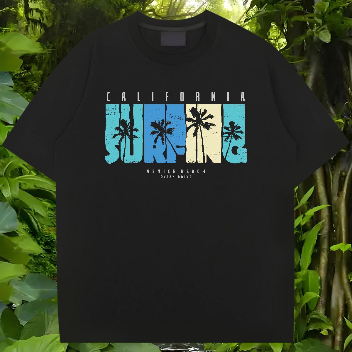 Custom T Shirt For Man 230g 100% Cotton tree Street Wear Clothes O-Neck Short Sleeve Loose Mens Tshirts Cartoon Printing L-4XL