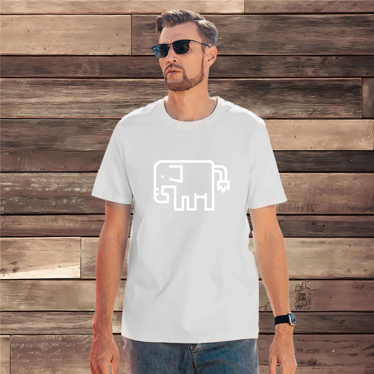 Mens T Shirts 230g 100% Cotton Elephant Street Casual Crew Neck Breathable Customized Men Clothes T-Shirt Fashion Casual High Quality Tops Shirt