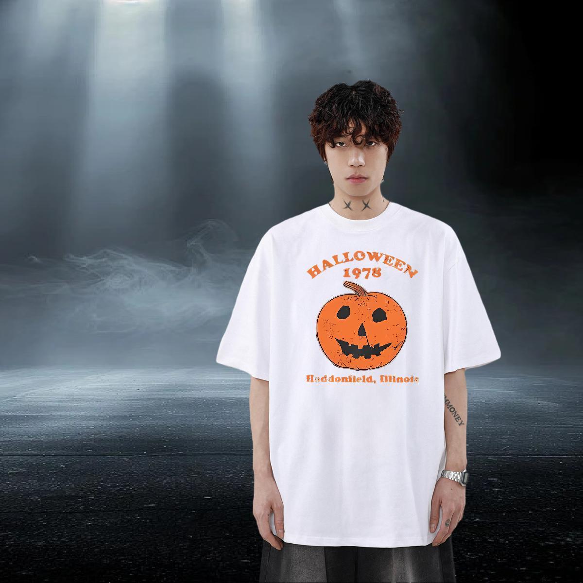 Classic Man T Shirts 230g Pure Cotton halloween Street Clothings Round Neck Short Sleeve Unisex Mens Tshirts Plus Size Custom